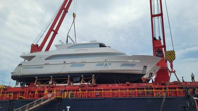 a large white ship aboard OBSESSION Yacht for Sale