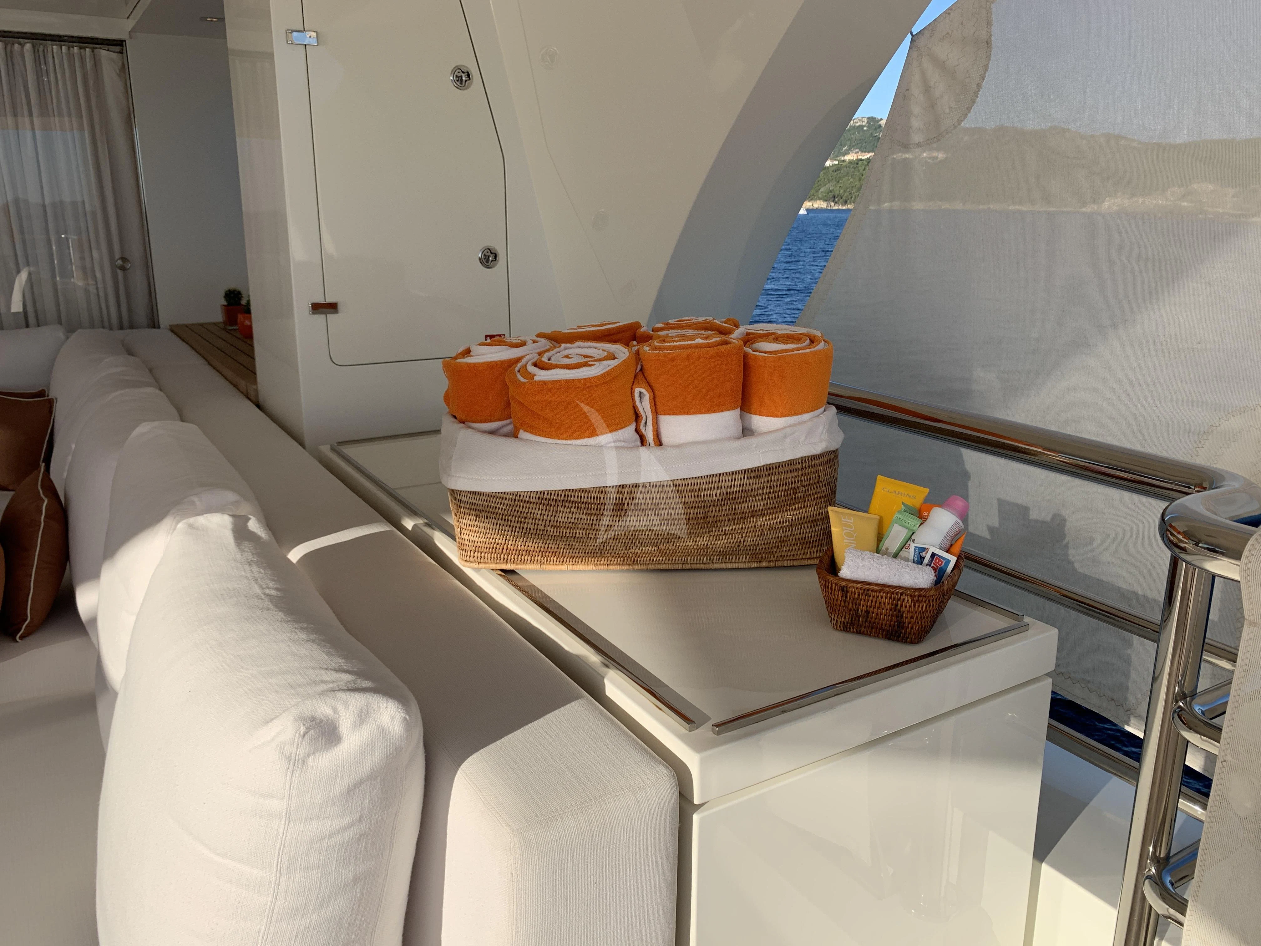 a bathroom with a mirror aboard BELONGERS Yacht for Sale