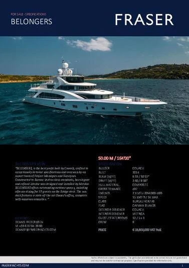 graphical user interface, website aboard BELONGERS Yacht for Sale