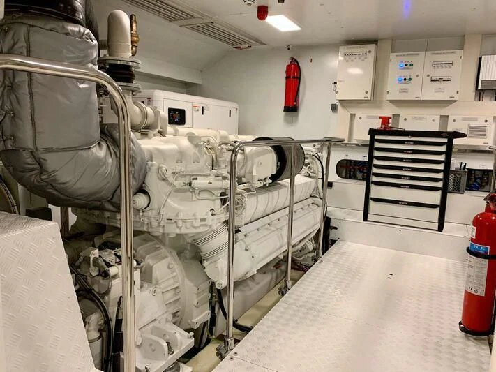 a room with machinery and equipment aboard MIKIL Yacht for Sale