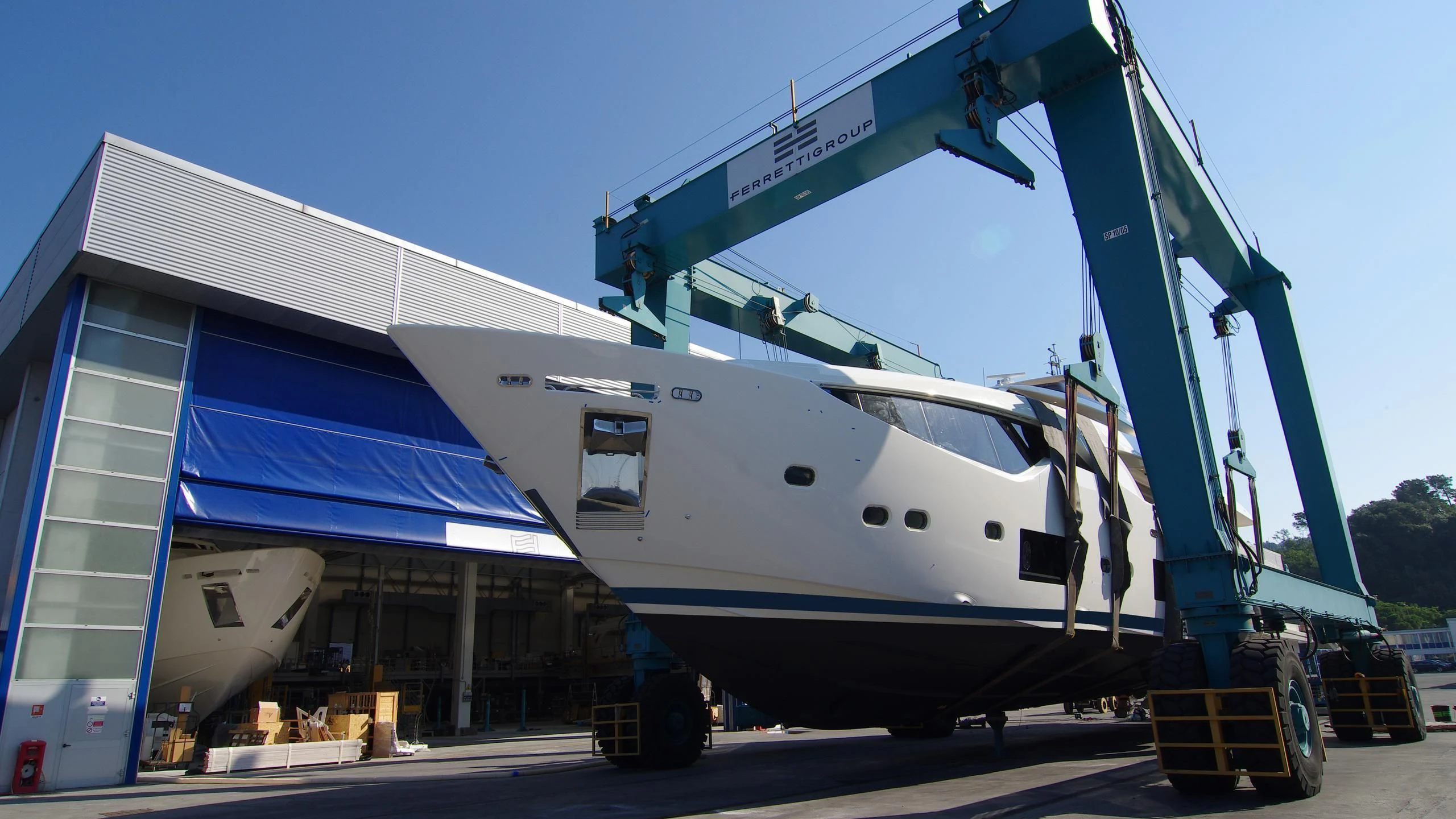a helicopter on a lift aboard MIKIL Yacht for Sale