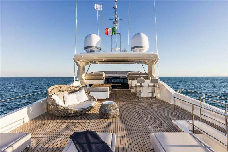 a boat on a deck aboard MIKIL Yacht for Sale