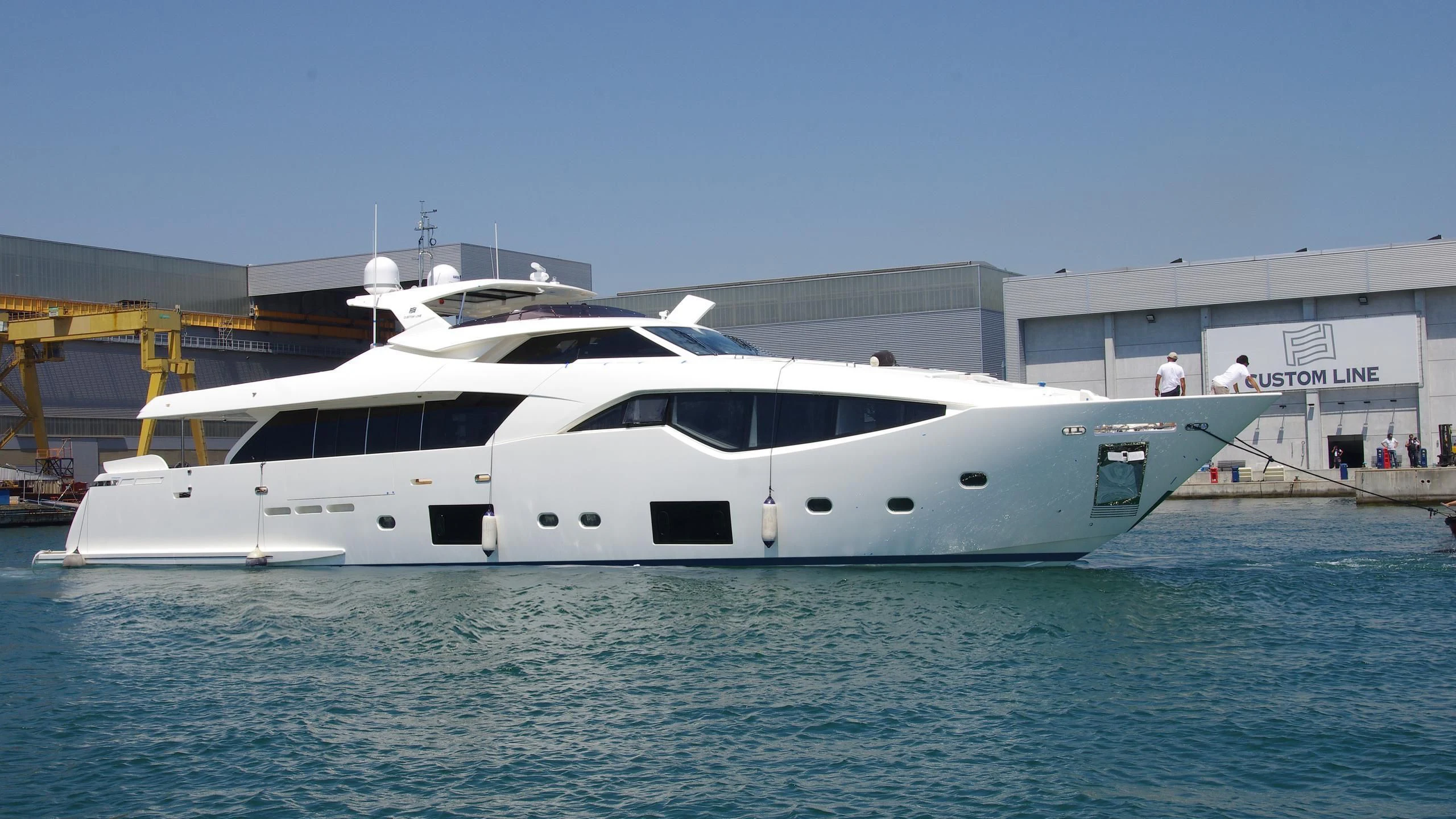 a white yacht in the water aboard MIKIL Yacht for Sale