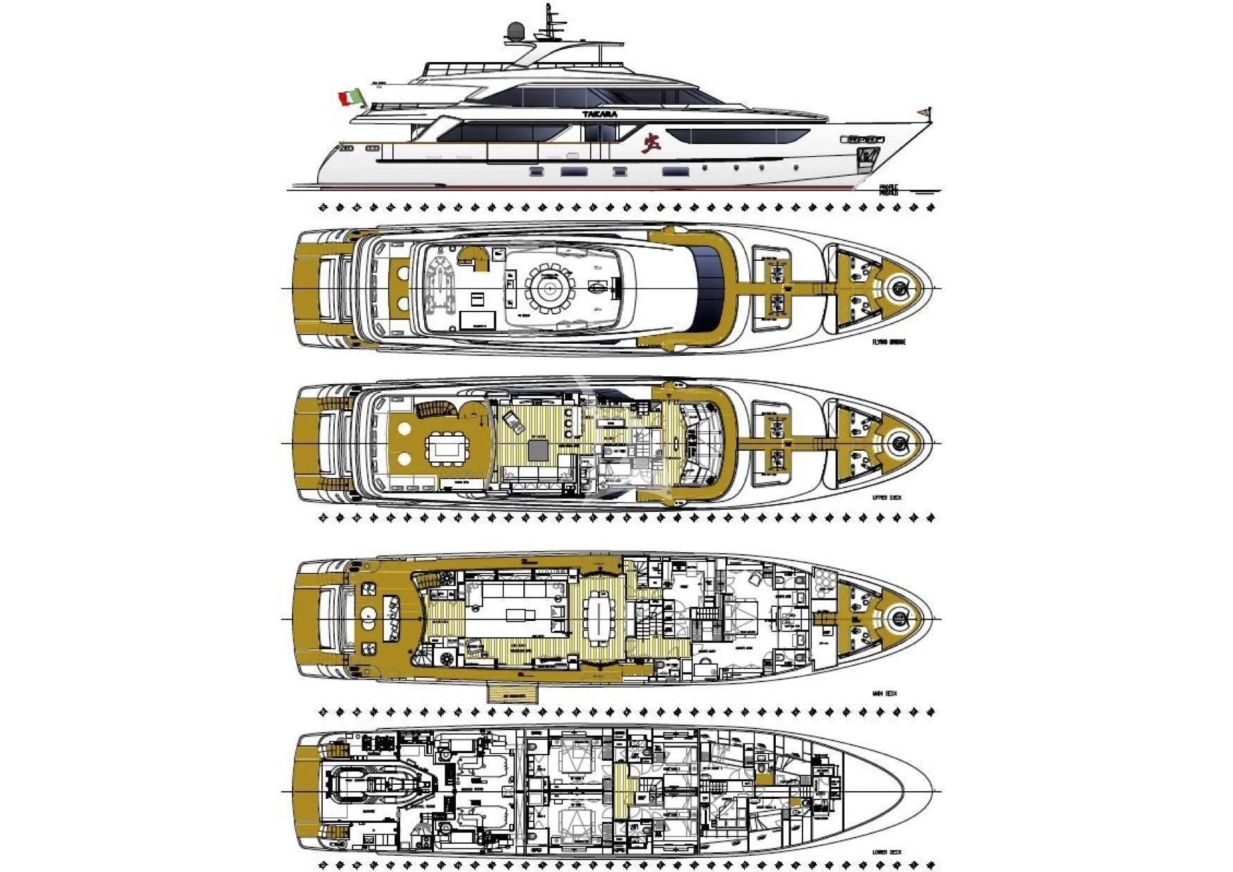 diagram aboard TAKARA ONE Yacht for Charter
