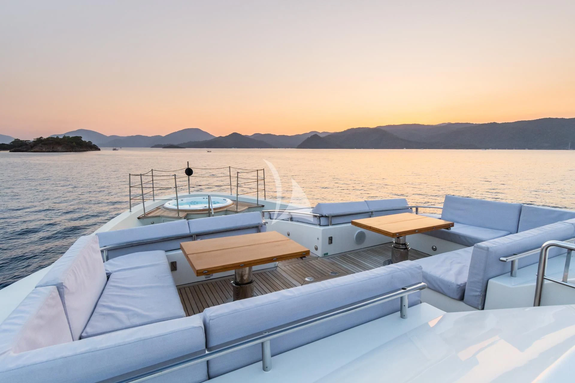 a boat on the water aboard TAKARA ONE Yacht for Charter