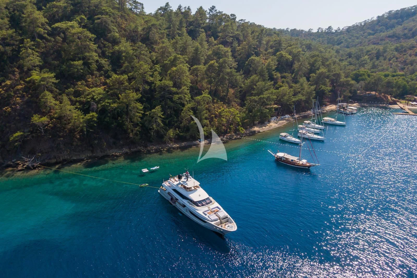 a boat on the water aboard TAKARA ONE Yacht for Charter