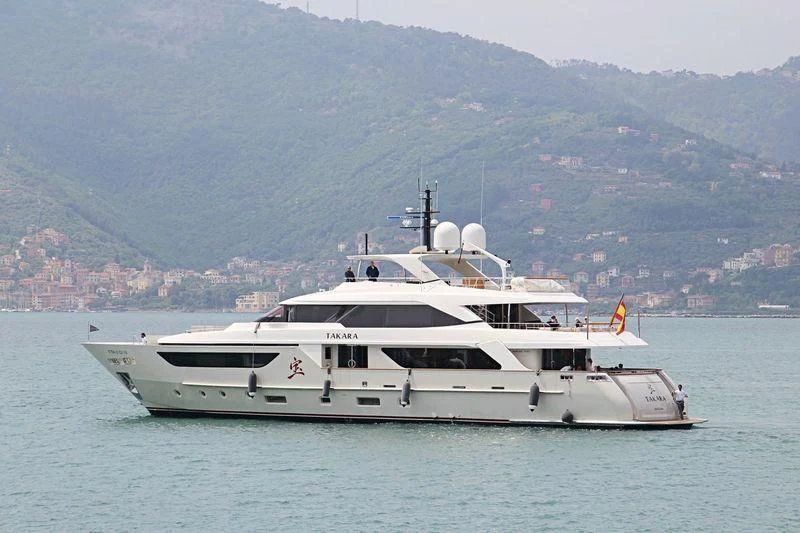 a boat on the water aboard TAKARA ONE Yacht for Charter