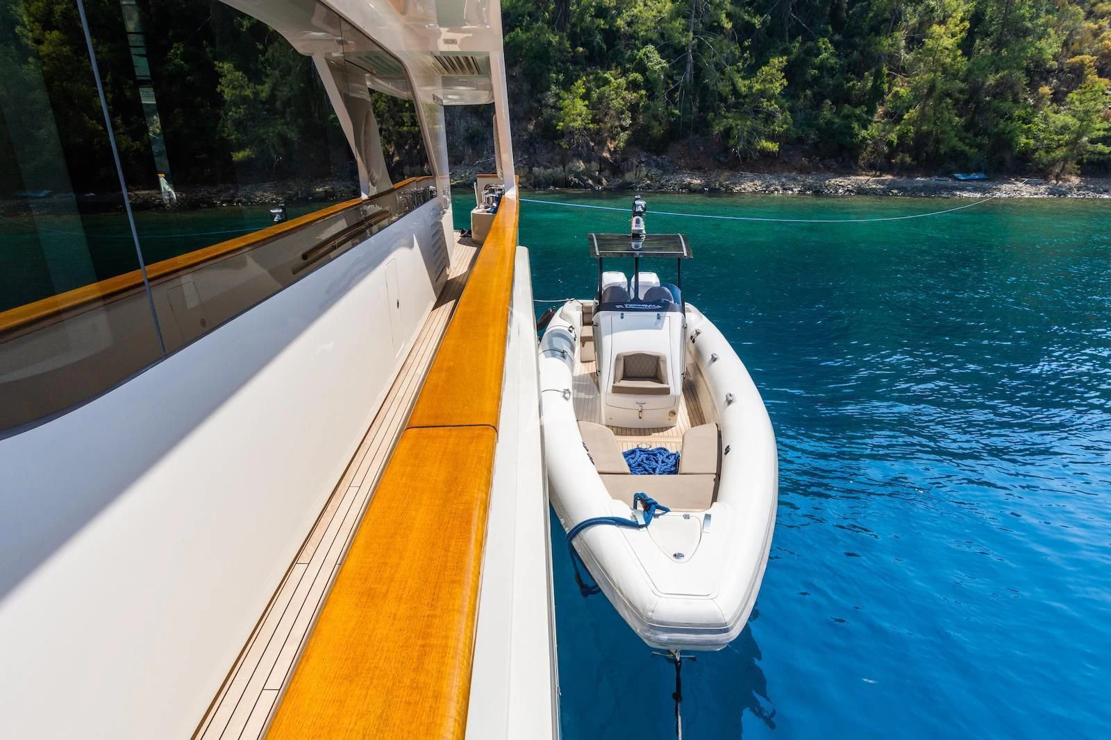 a boat on the water aboard TAKARA ONE Yacht for Charter