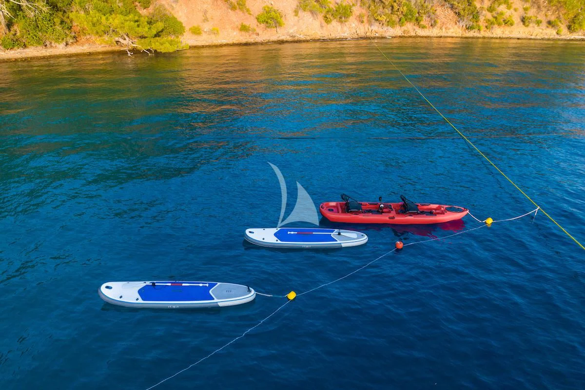a couple of boats on the water aboard TAKARA ONE Yacht for Charter