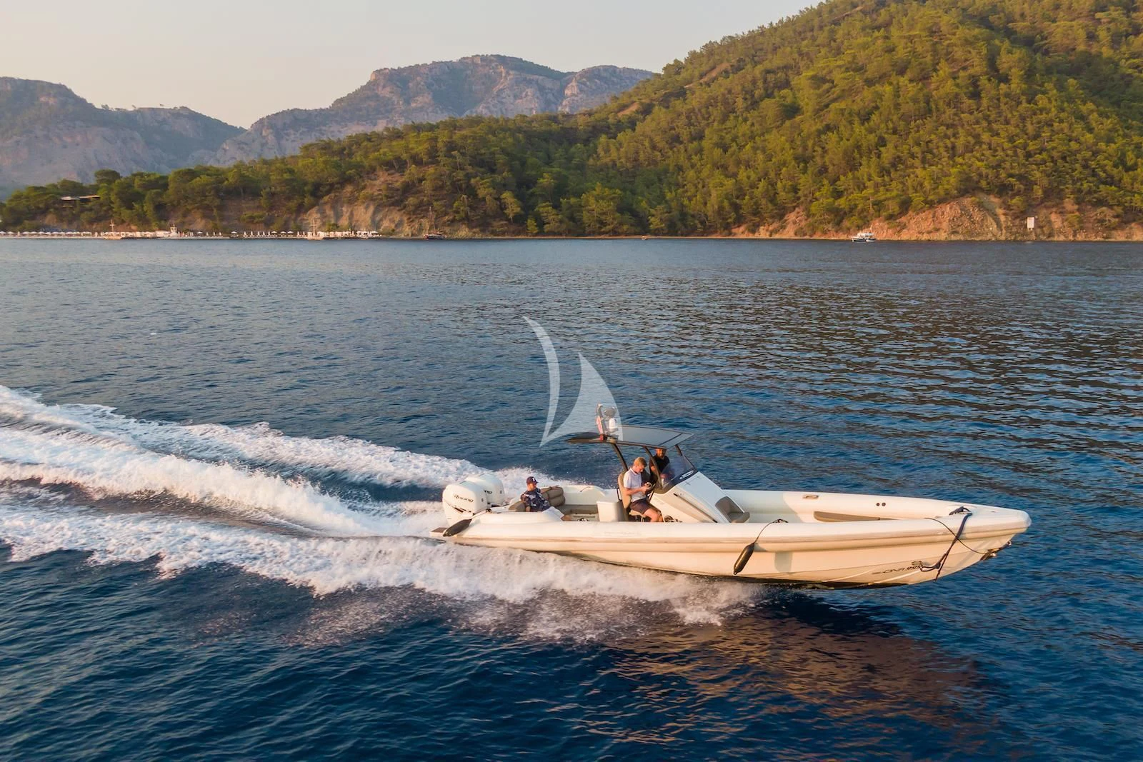 a boat on the water aboard TAKARA ONE Yacht for Charter