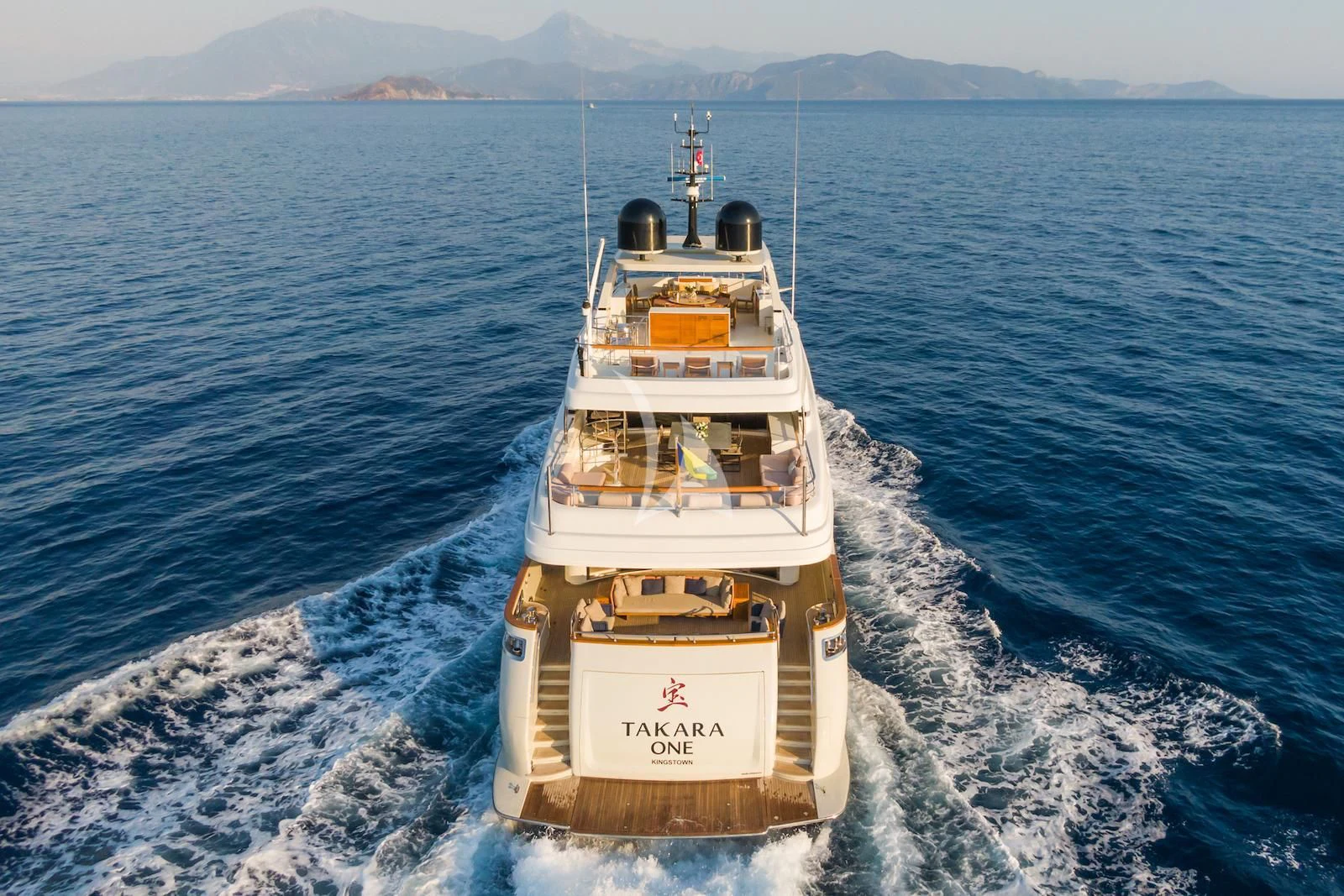 a boat on the water aboard TAKARA ONE Yacht for Charter