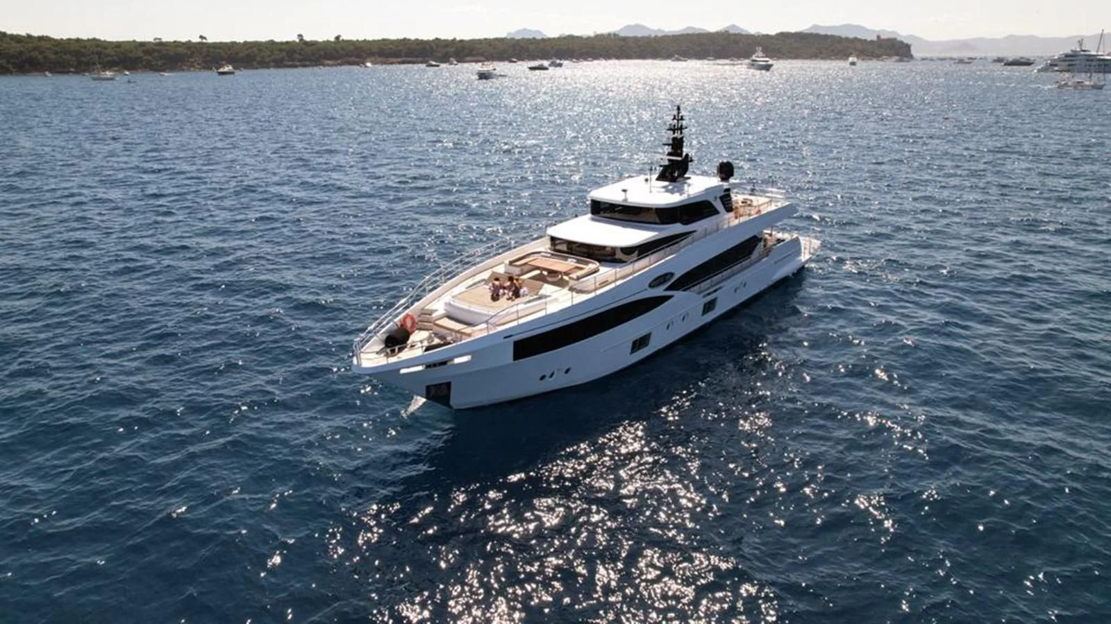 a boat in the water aboard CAROBELLE Yacht for Sale