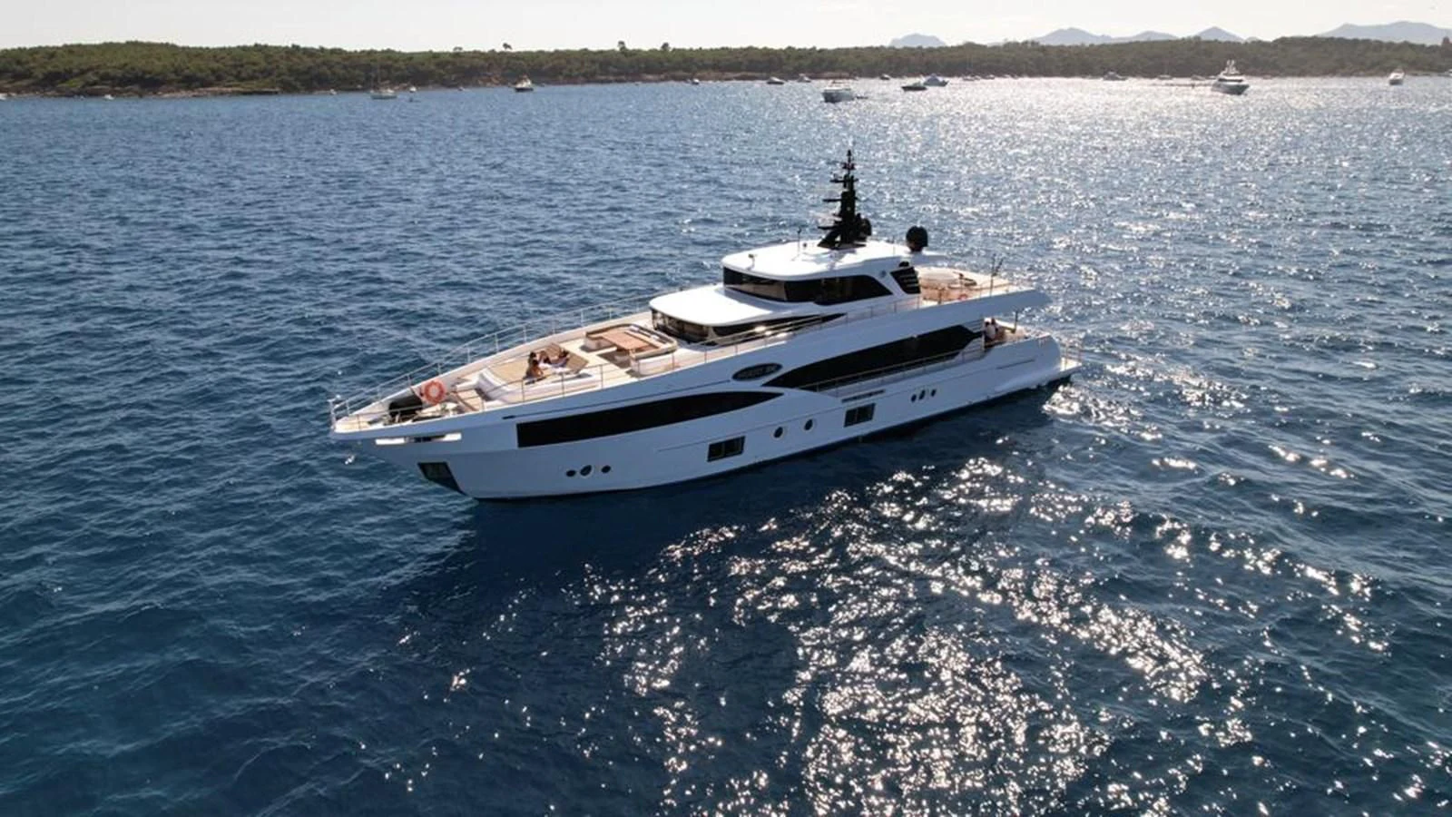 a boat in the water aboard CAROBELLE Yacht for Sale