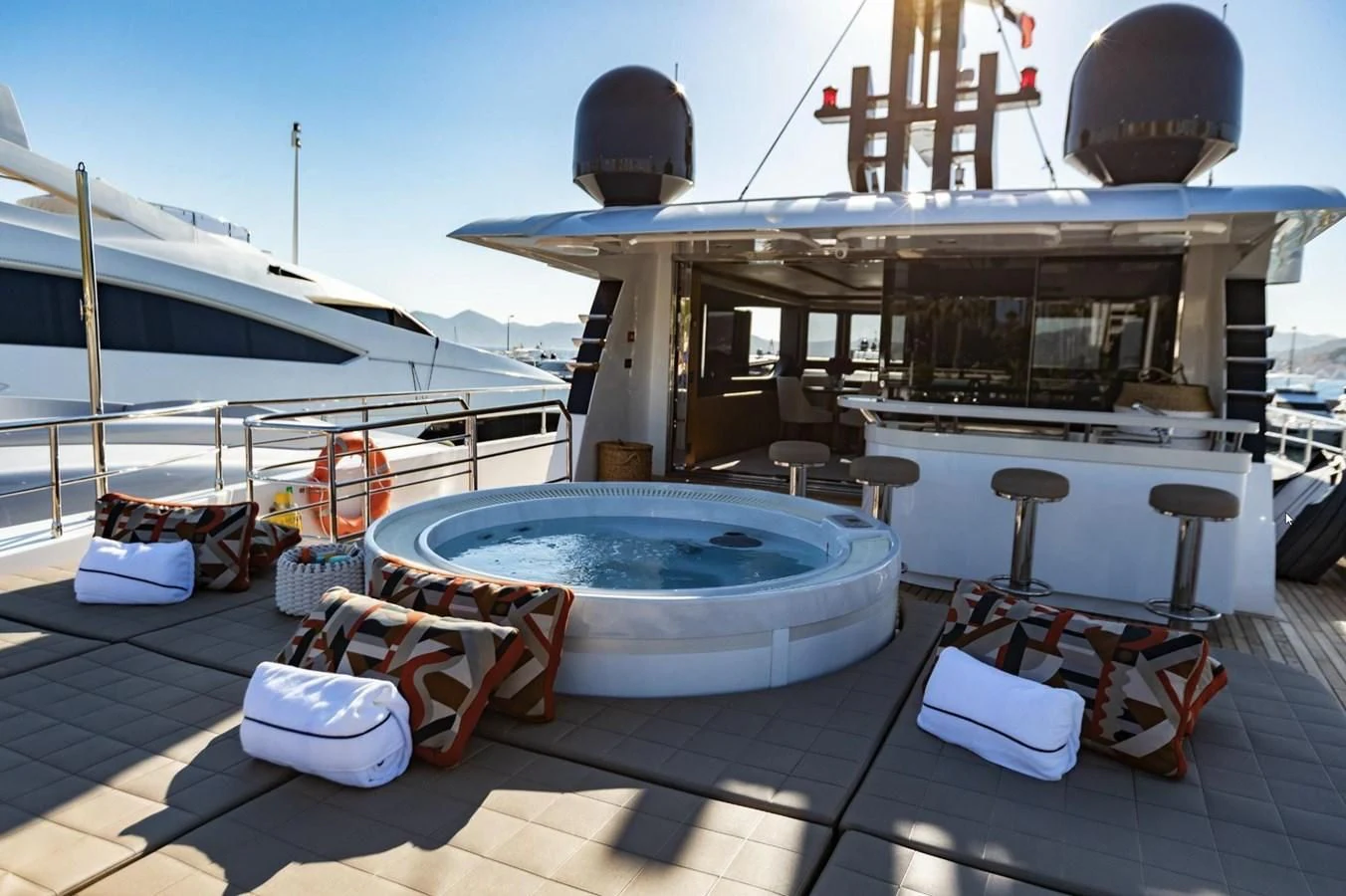 a pool on a deck aboard CAROBELLE Yacht for Sale