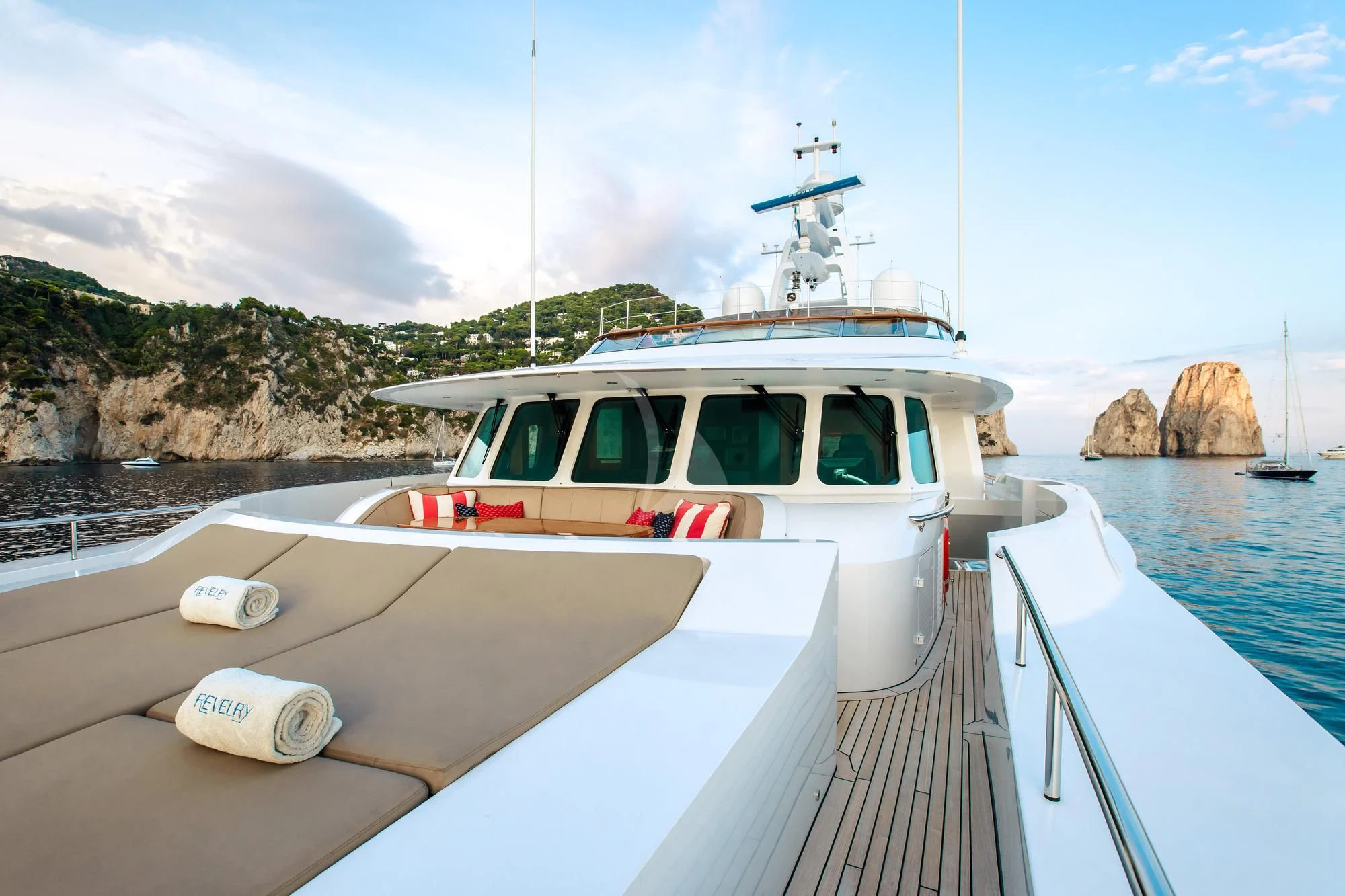 a boat on the water aboard SARON Yacht for Sale