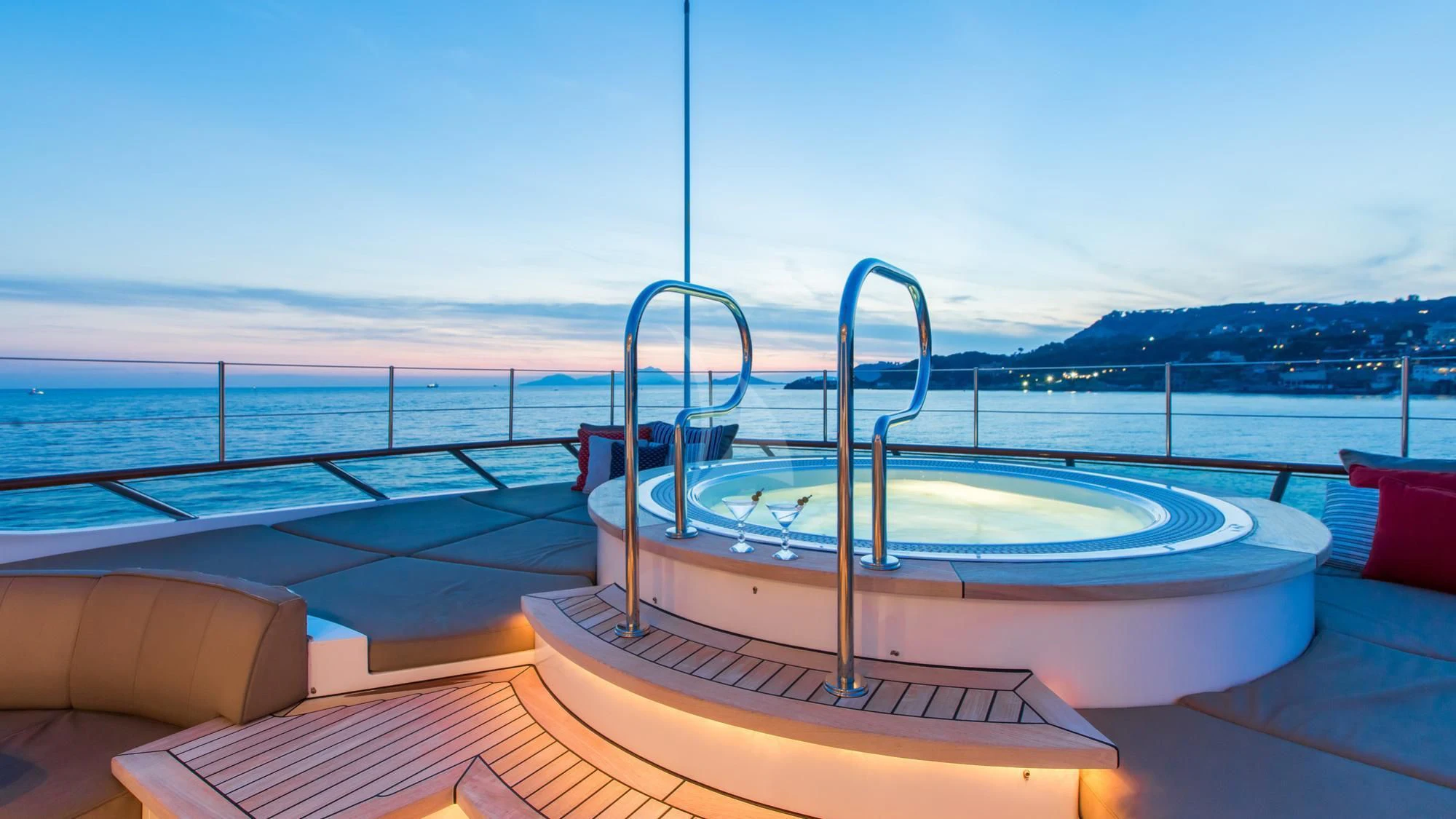 a boat on a deck aboard SARON Yacht for Sale