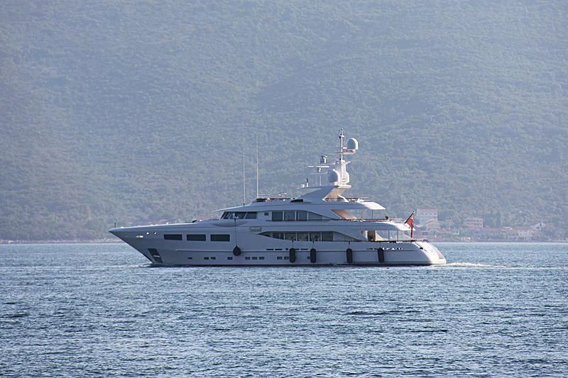 a white yacht in the water aboard SARON Yacht for Sale