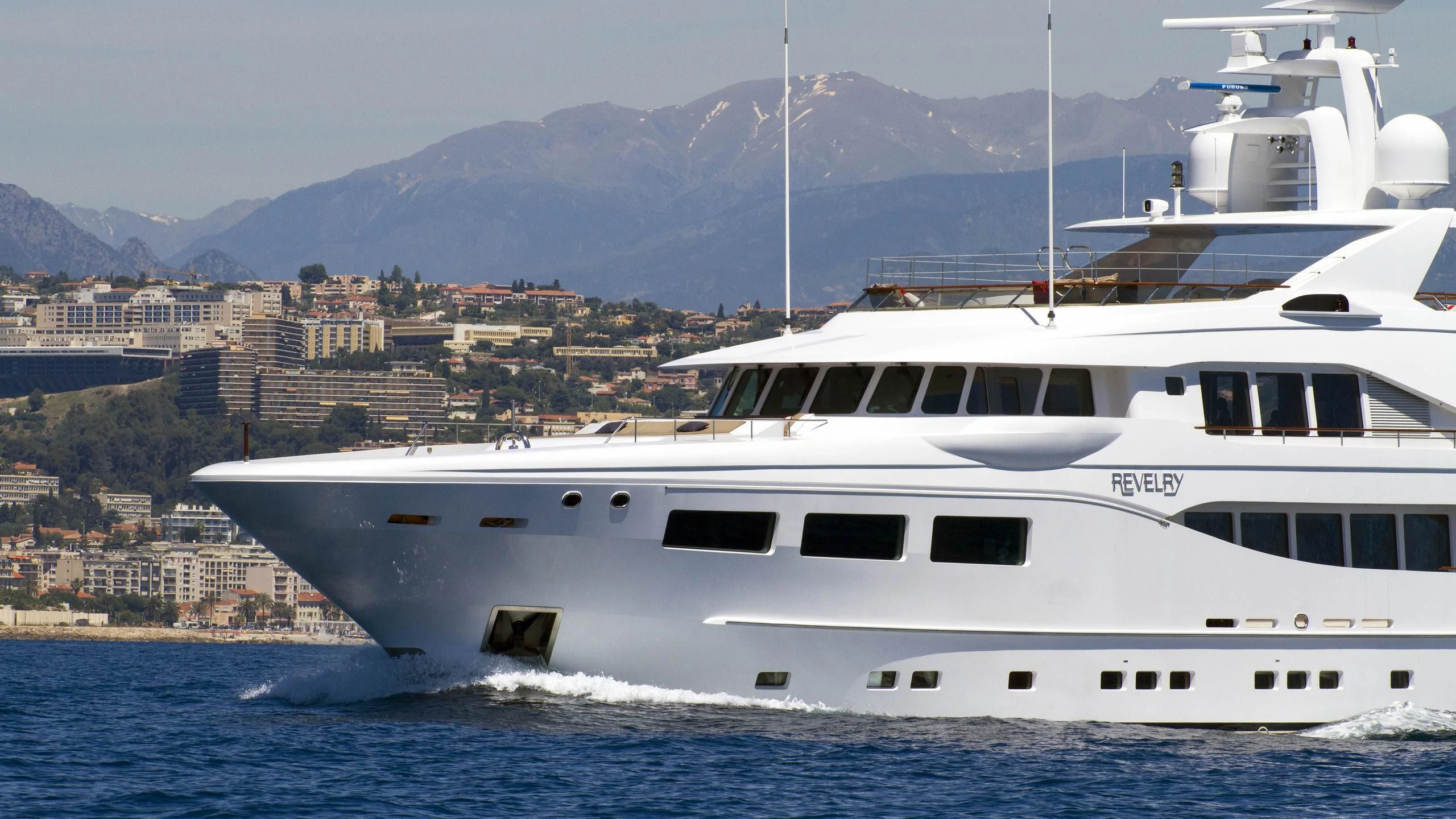 a white yacht in the water aboard SARON Yacht for Sale