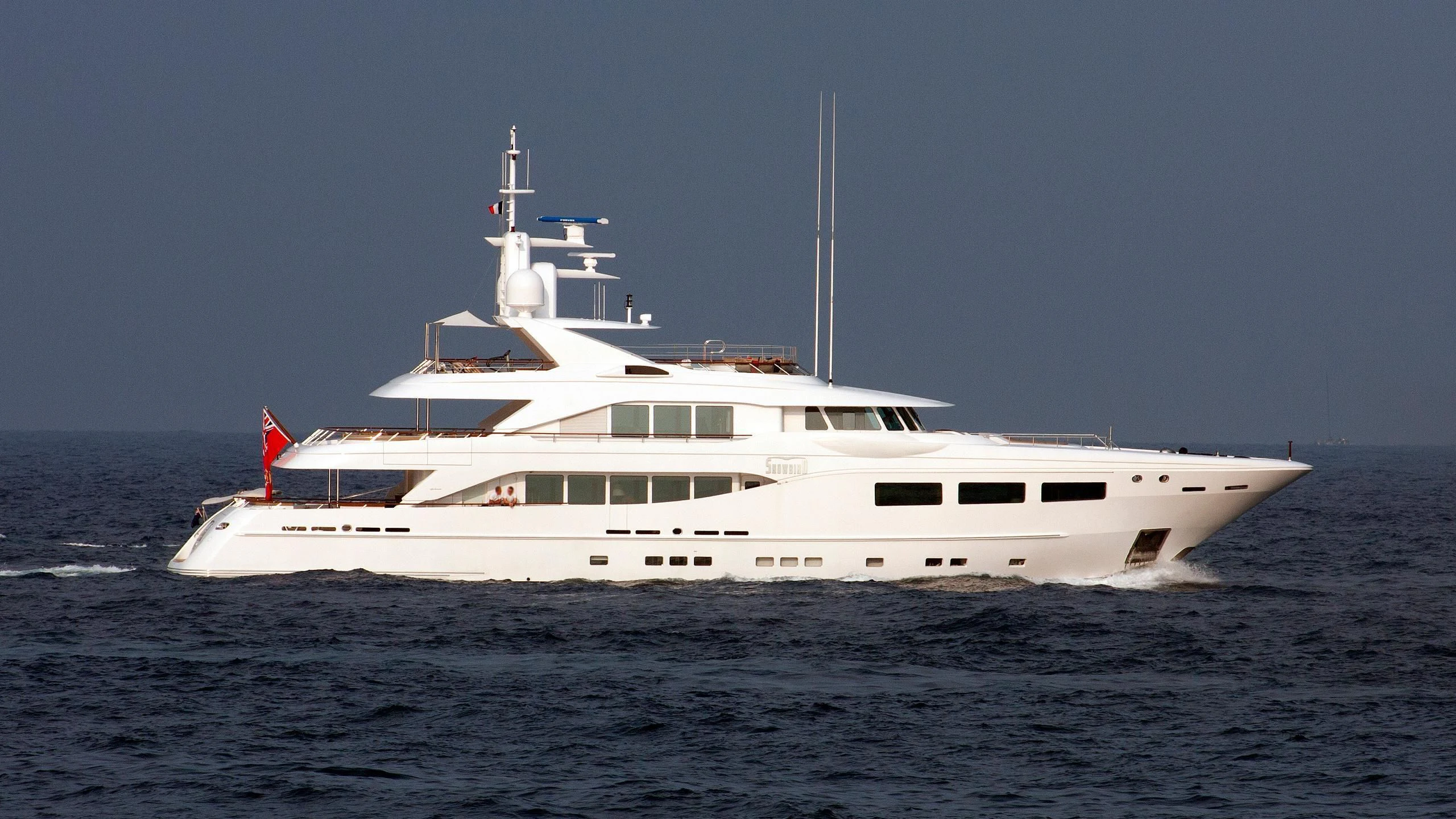 a white yacht in the water aboard SARON Yacht for Sale