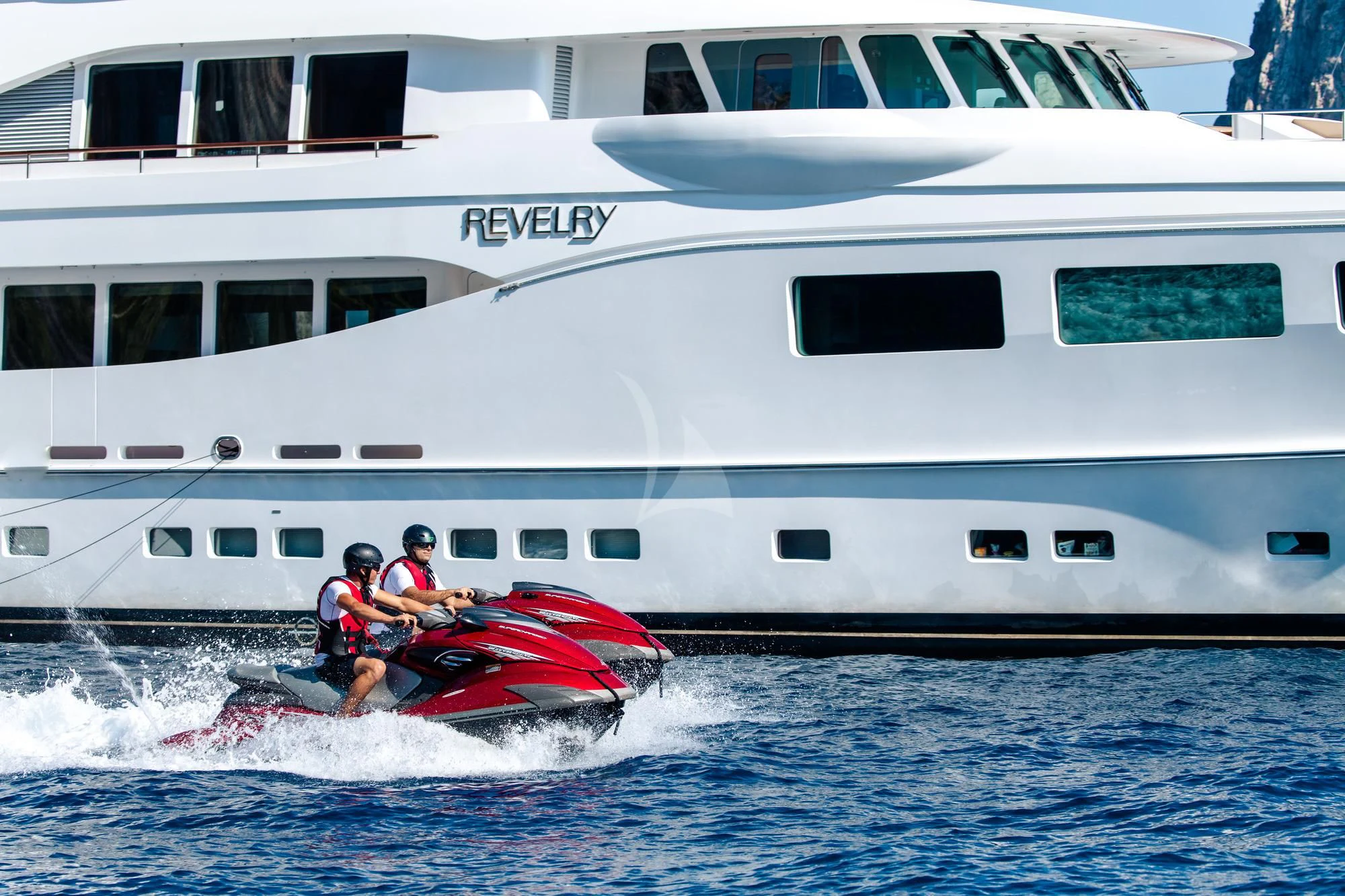 a couple of people on a boat in the water aboard SARON Yacht for Sale