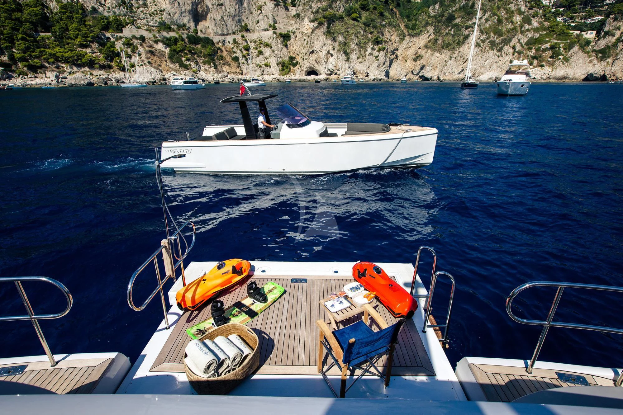 a boat on the water aboard SARON Yacht for Sale