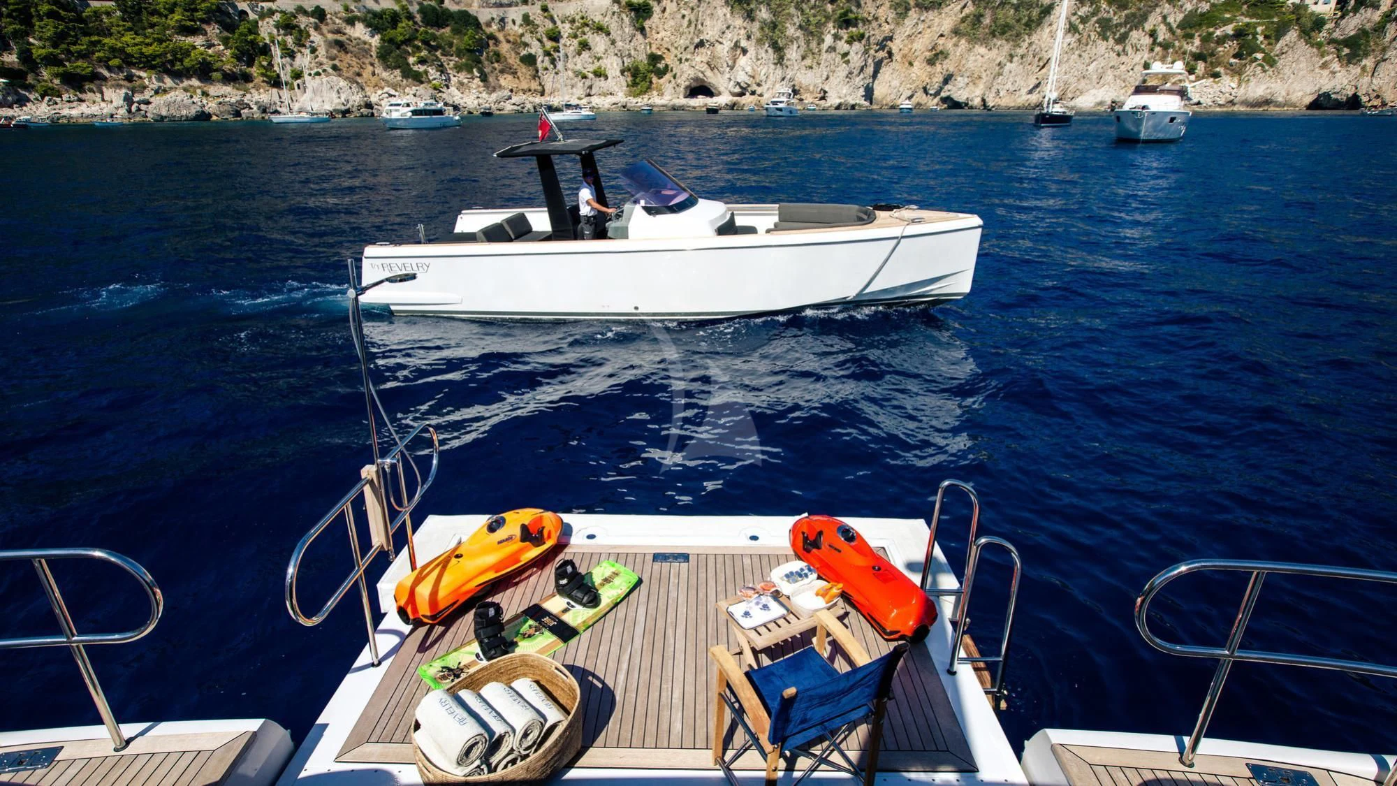 a boat on the water aboard SARON Yacht for Sale