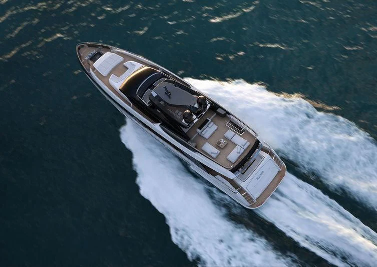 a high angle view of a ship aboard FATIMA Yacht for Sale