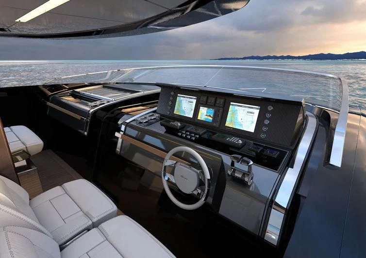 inside of a car aboard FATIMA Yacht for Sale