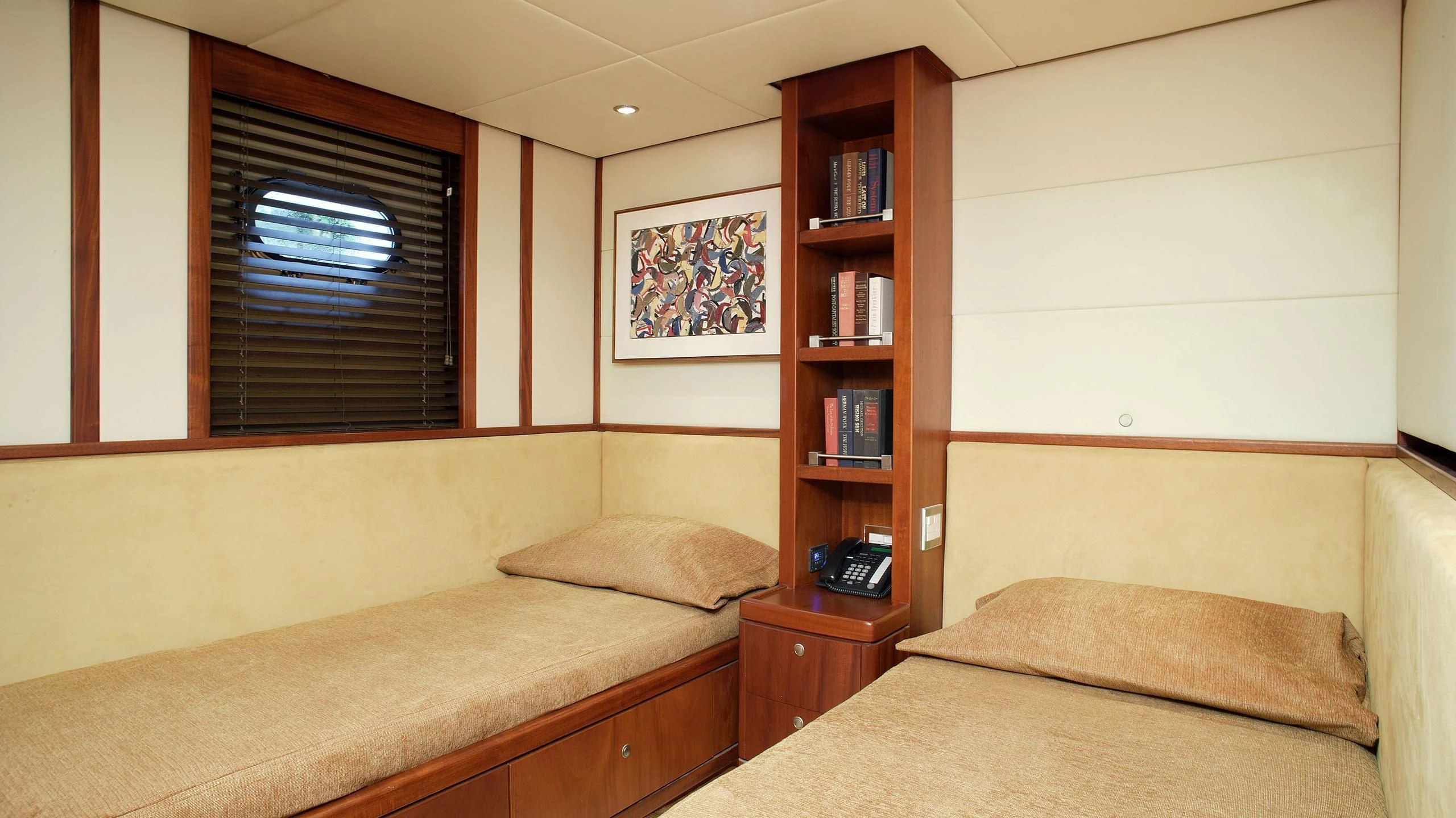 a room with two beds aboard IF ONLY Yacht for Sale