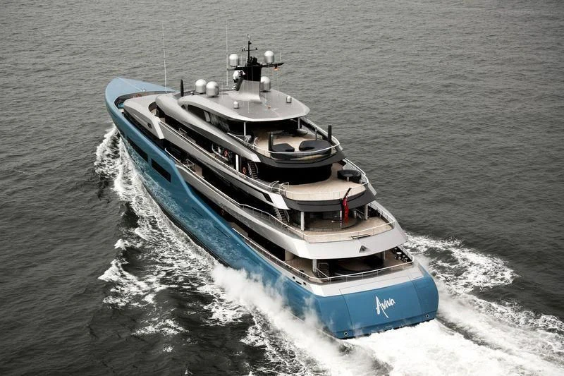 a boat on the water aboard AVIVA Yacht for Sale