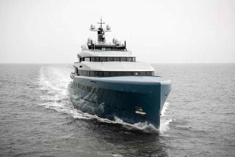 a boat in the water aboard AVIVA Yacht for Sale