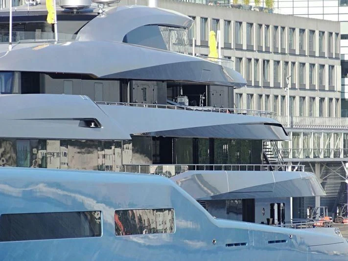 a boat in the water aboard AVIVA Yacht for Sale