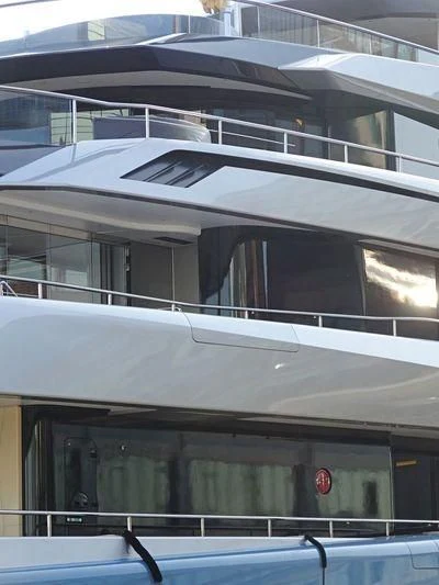 the outside of a building aboard AVIVA Yacht for Sale