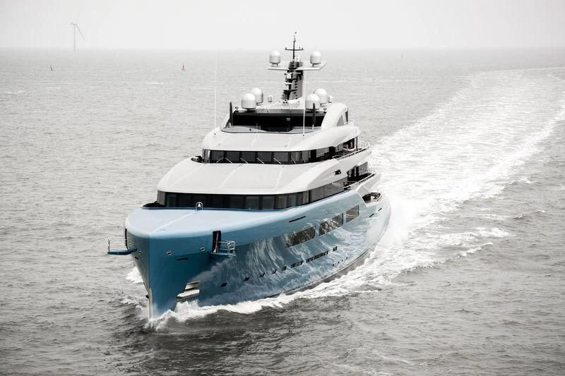 a boat on the water aboard AVIVA Yacht for Sale