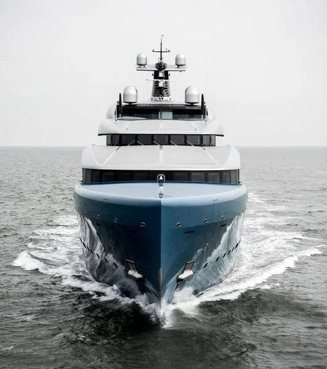 a boat in the water aboard AVIVA Yacht for Sale