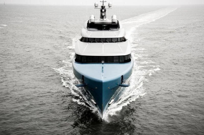 a boat in the water aboard AVIVA Yacht for Sale