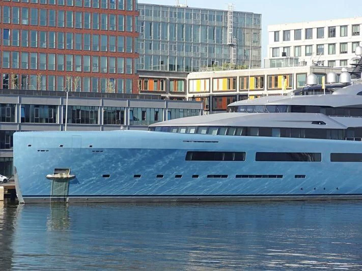 a boat in the water aboard AVIVA Yacht for Sale
