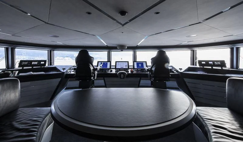 a person sitting in a bus aboard AVIVA Yacht for Sale