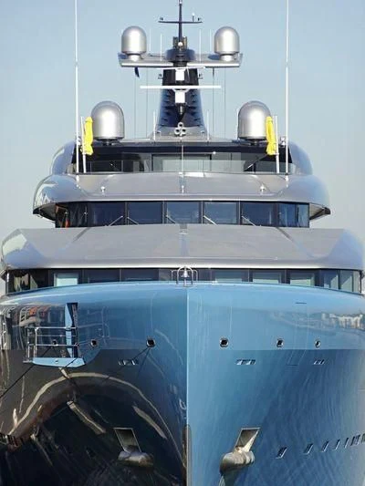 a large boat on a boat aboard AVIVA Yacht for Sale
