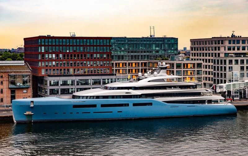 a boat in the water aboard AVIVA Yacht for Sale