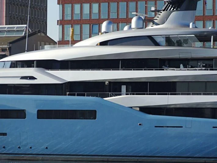 a close-up of a white boat aboard AVIVA Yacht for Sale
