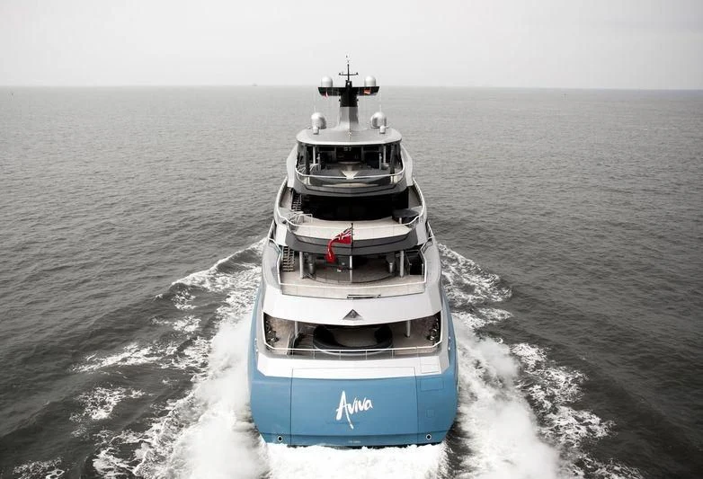 a boat on the water aboard AVIVA Yacht for Sale
