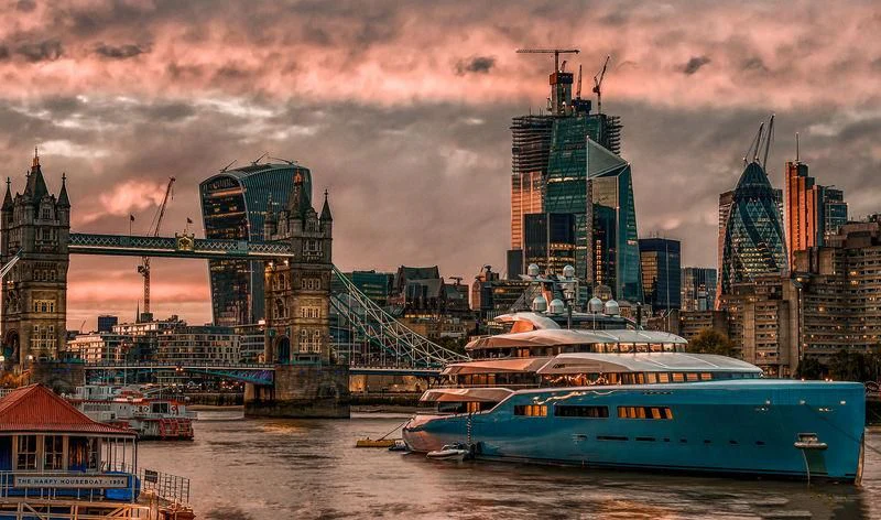 a boat on the water aboard AVIVA Yacht for Sale