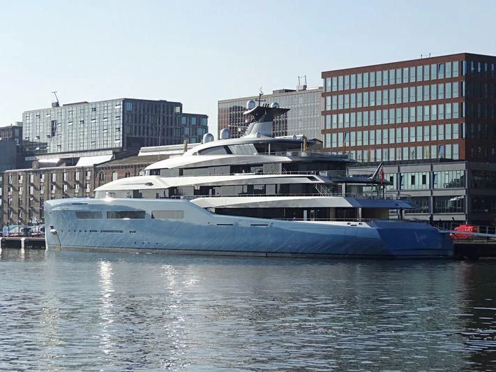 a boat in the water aboard AVIVA Yacht for Sale
