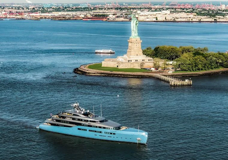 a boat sailing in the water aboard AVIVA Yacht for Sale
