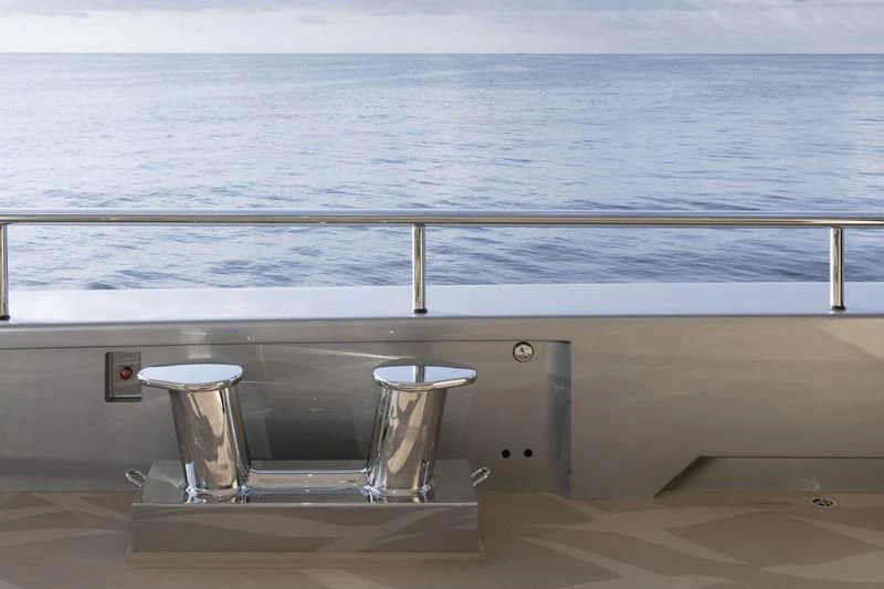 a metal bar on a boat aboard AVIVA Yacht for Sale