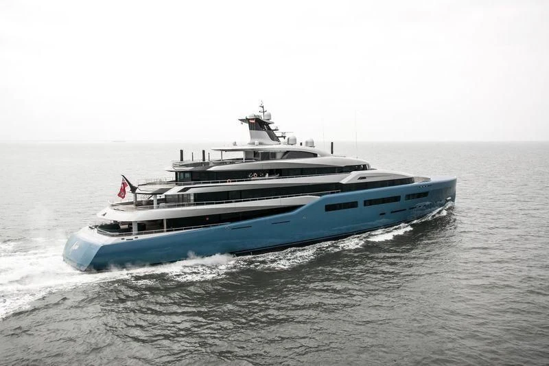 a boat on the water aboard AVIVA Yacht for Sale