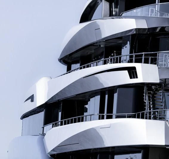 a large white cruise ship aboard AVIVA Yacht for Sale