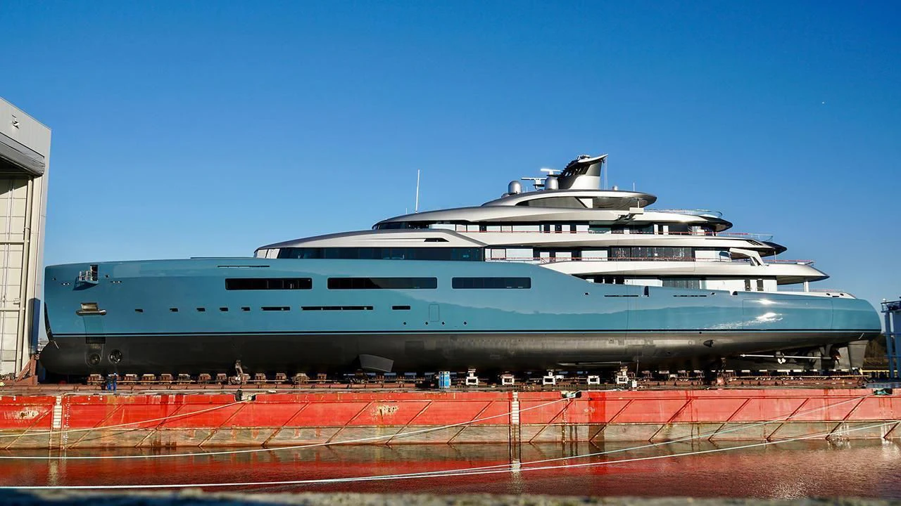 a large cruise ship aboard AVIVA Yacht for Sale