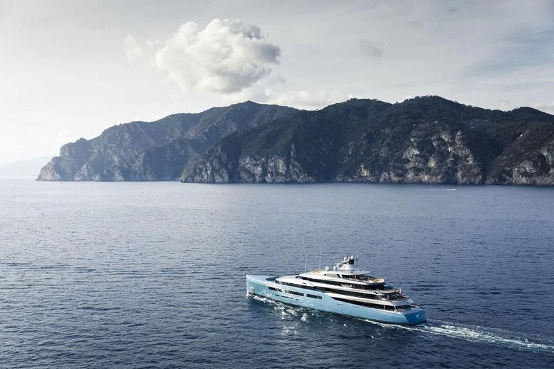a boat on the water aboard AVIVA Yacht for Sale